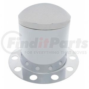 10221 by UNITED PACIFIC - Axle Hub Cover - Rear, Chrome, Dome, with 33mm Nut Cover, Steel/Aluminum Wheel