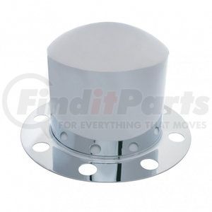 10222 by UNITED PACIFIC - Axle Hub Cover - Rear, Chrome, Dome, with 33mm Nut Cover, Steel/Aluminum Wheel