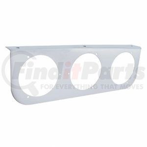 20428 by UNITED PACIFIC - Light Bar Bracket - Stainless, with Three 4" Light Cut-Outs