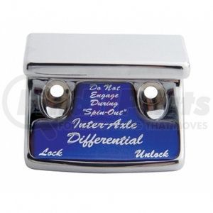21010 by UNITED PACIFIC - Dash Switch Cover - Switch Guard, "Axle Differential", Blue Sticker
