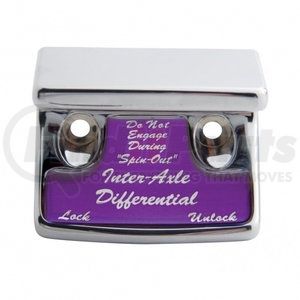 21013 by UNITED PACIFIC - Dash Switch Cover - Switch Guard, "Axle Differential", Purple Sticker
