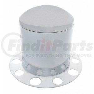 21212 by UNITED PACIFIC - Axle Hub Cover - Rear, Stainless, Dome, with 1.5" Nut Cover - Steel Wheel