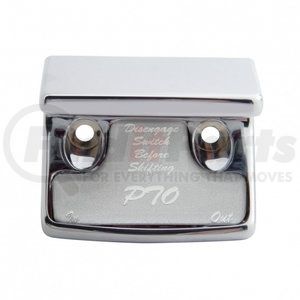 21075 by UNITED PACIFIC - Dash Switch Cover - "PTO" Switch Guard, with Silver Sticker, for Freightliner and International