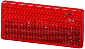 004412021 by HELLA - 4412 Red Rectangular Reflex Reflector with Adhesive
