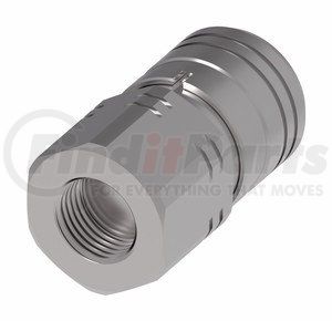 19FFS106UN by WEATHERHEAD - FF Series Hydraulic Coupling / Adapter - Female, 1.65" hex, 1 1/16-12 thread, 2-way valve