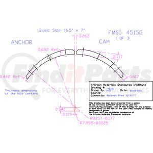 AXP4515GD-B4T by ABEX - Abex Friction AXP4515GD-B4T Drum Brake Shoe Lining