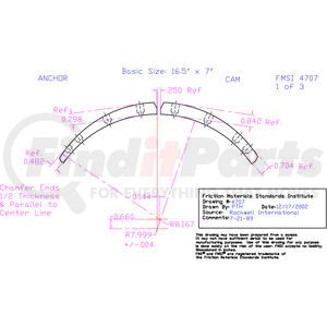 EXP4707D-S43 by ABEX - Abex Friction EXP4707D-S43 Drum Brake Shoe Lining