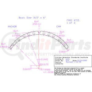 FT4715D by ABEX - Abex Friction FT4715D Drum Brake Shoe Lining