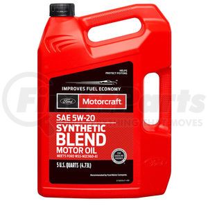 XO5W205Q3SP by MOTORCRAFT - Engine Oil-Premium Synthetic Blend Motor Oil - 5 Quart MOTORCRAFT XO-5W20-5Q3SP