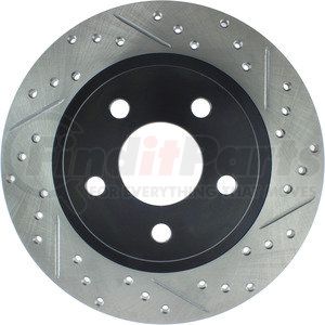 127.62064CL by STOPTECH - Disc Brake Rotor - Rear Left, 11.7 in. O.D, Solid Design, 5 Lugs, Coated Finish
