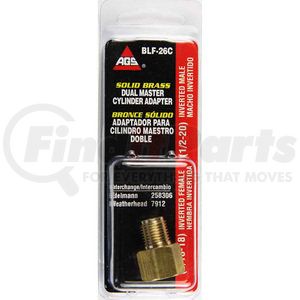 BLF-26C by AGS COMPANY - Brass Adapter, Female(9/16-18 Inverted), Male(1/2-20 Inverted), 1/card