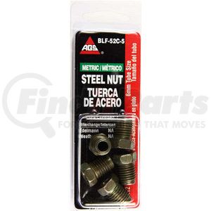BLF-52C-5 by AGS COMPANY - Steel Tube Nut, 6mm (M12x1.5 Bubble), 5/card