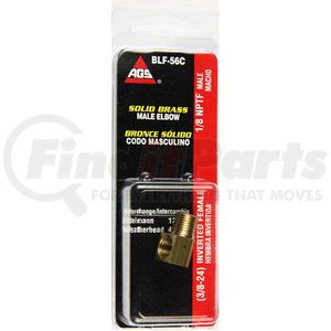 BLF-56C by AGS COMPANY - Brass Elbow, Female(3/8-24 Inverted), Male(1/8-27 NPTF), 1/card