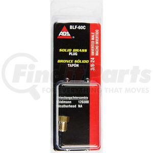 BLF-60C by AGS COMPANY - Brass Brake Line Plug, 3/16 (3/8-24 I), 1/card