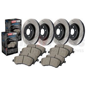 934.33029 by STOPTECH - Street Axle Pack Slotted Front & Rear Wheel Brake Kit