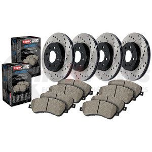 936.42084 by STOPTECH - Street Axle Pack Drilled Front & Rear Brake Kit