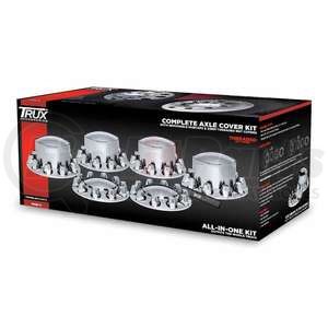 THUB-C1 by TRUX - Wheel Hub Cover Kit - Front & Rear, Chrome, Plastic, with Threaded Nut Covers