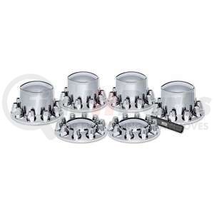 THUB-C1 by TRUX - Wheel Accessories - Hub Cover Kit, Front & Rear, Chrome, Plastic, with Threaded Nut Covers