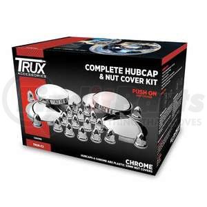 THUB-C2 by TRUX - Wheel Accessories - Hub Cap Kit, Front & Rear, Chrome, Metal