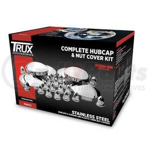 THUB-C3 by TRUX - Wheel Hub Cap Kit - Front & Rear, Stainless Steel