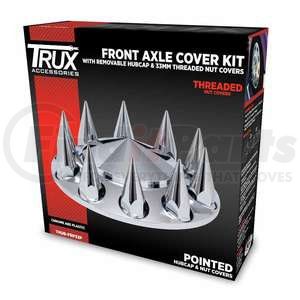 THUB-FRP33P by TRUX - Wheel Accessories - Hub Cover, Front, Pointed Chrome, Plastic, with 33mm Threaded Nut Covers