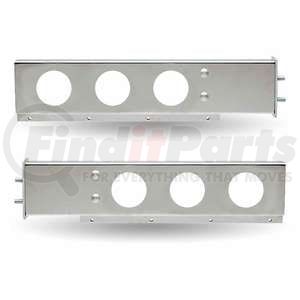 TU-9210 by TRUX - 30" LED Mud Flap Hangers, 2.5" Bolt Spacing, 4" LEDs (Red Lens), Stainless Steel