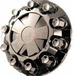 15300 by AMERICAN CHROME - Axle Hub Cap - 5-Spoke Front Axle Cover Kit, 10 Lug, 33mm Threaded