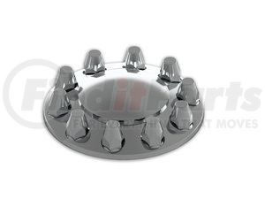 15100 by AMERICAN CHROME - ABS Front Cover Kit - Removable Cap, 10 Lug, 33mm Threads with Flange
