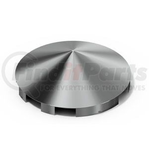 16240 by AMERICAN CHROME - Axle Hub Cap - Front, 6 -Notch Uneven, 8.72" OD, 3.08" Height, Chrome, Conical
