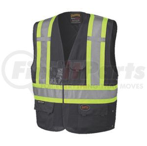 V1021571U-2/3XL by PIONEER SAFETY - Safety Vest - Black, Size 2XL/3XL