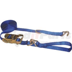 43887-10 by ANCRA - Ratchet Tie Down Strap - 1 in. x 192 in., Blue, Polyester, Mini, with J-Hook