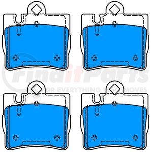 604069 by ATE BRAKE PRODUCTS - ATE Original Semi-Metallic Rear Disc Brake Pad Set 604069 for Mercedes-Benz