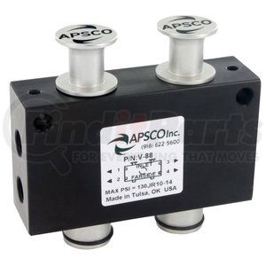 V-88 by APSCO - Air Control Valve - 4-Way Push-Pull, 2-Position, Dual Spool, 1/8" Port