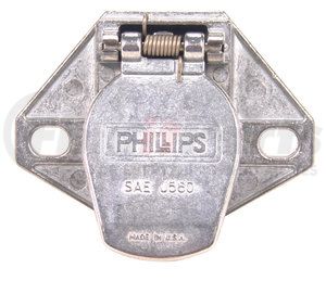 15-721 by PHILLIPS INDUSTRIES - Trailer Receptacle Socket - 7-Way, Reinforced Zinc Die-Cast, 2 Holes, Solid Pin