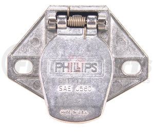 15-721 by PHILLIPS INDUSTRIES - Trailer Receptacle Socket - 2-Hole, Wire Insertion, Solid Pin