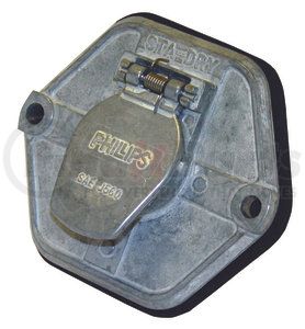 15-762 by PHILLIPS INDUSTRIES - Trailer Receptacle Socket - 7-Way, Extended Barrel, Split Pin, with 20 AMP Circuit Breakers