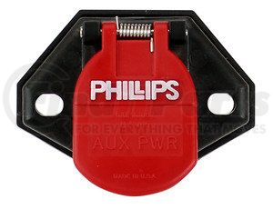 16-324 by PHILLIPS INDUSTRIES - Dual Pole Socket - 2 Mounting Holes, Offset Brass Pin, Bullet Termination