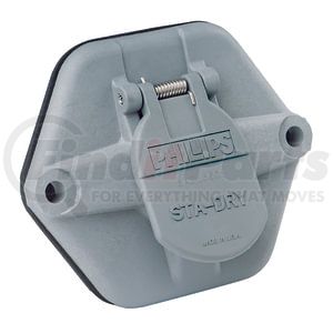 16-761 by PHILLIPS INDUSTRIES - Trailer Receptacle Socket - 7-Way, Split Pin, with 15 AMP Circuit Breaker, without Nosebox