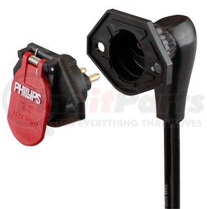 16-2423 by PHILLIPS INDUSTRIES - Dual Pole Socket - 48 in. Blunt-Cut Cable, 4 Ga. with Dual Pole Quick Connect Socket