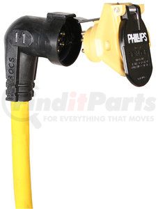 16-7422 by PHILLIPS INDUSTRIES - Trailer Receptacle Socket - 48 in. Blunt-Cut Cable, Includes Iso Socket