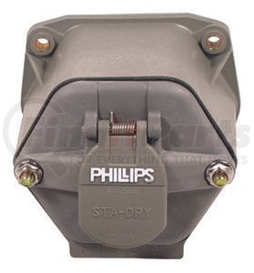 16-7709 by PHILLIPS INDUSTRIES - Trailer Receptacle Socket - 7-Way, Split Pin, without Circuit Breaker, with Nosebox