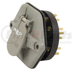 16-7632-28 by PHILLIPS INDUSTRIES - Trailer Receptacle Socket - 7-Way, 28-Pin, Solid, 30 AMP Circuit Breaker