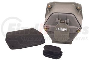 16-7729 by PHILLIPS INDUSTRIES - Trailer Receptacle Socket - 7-Way, Split Pin, with 20 AMP Circuit Breaker, with Nosebox