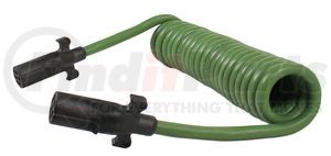 30-4627 by PHILLIPS INDUSTRIES - ABS Coiled Cable - 15 ft., Army Green, with 7-Way Molded Plugs