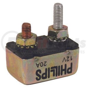 53-120 by PHILLIPS INDUSTRIES - Circuit Breaker - 20 AMP, SAE Snap-In Type, with Nuts and Washers