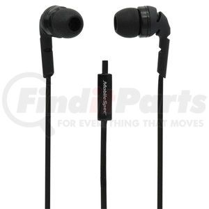 MBS10111 by MOBILE SPEC - Earplugs - Stereo Earbuds, with In-Line Mic, Black