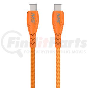 MB06736 by MOBILE SPEC - USB Charging Cable - USB-C To USB-C Cable, Orange, 10 ft., Hi-Visibility