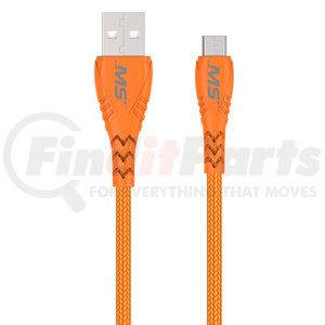 MB06714 by MOBILE SPEC - USB Charging Cable - Micro Sync Cable, 10 ft., Hi-Visibility, Orange