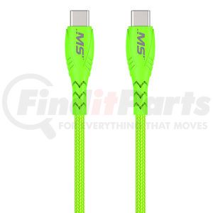 MB06833 by MOBILE SPEC - USB Charging Cable - USB-C To USB-C Cable, Green, 10 ft., Hi-Visibility