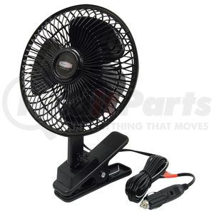 RoadPro RP-1137 HVAC Dual Defroster Fan Oscillating Fan - 12V, Clip-On/Dash Mount, Portable, Electric, Black